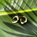 White Half Hoop Earring