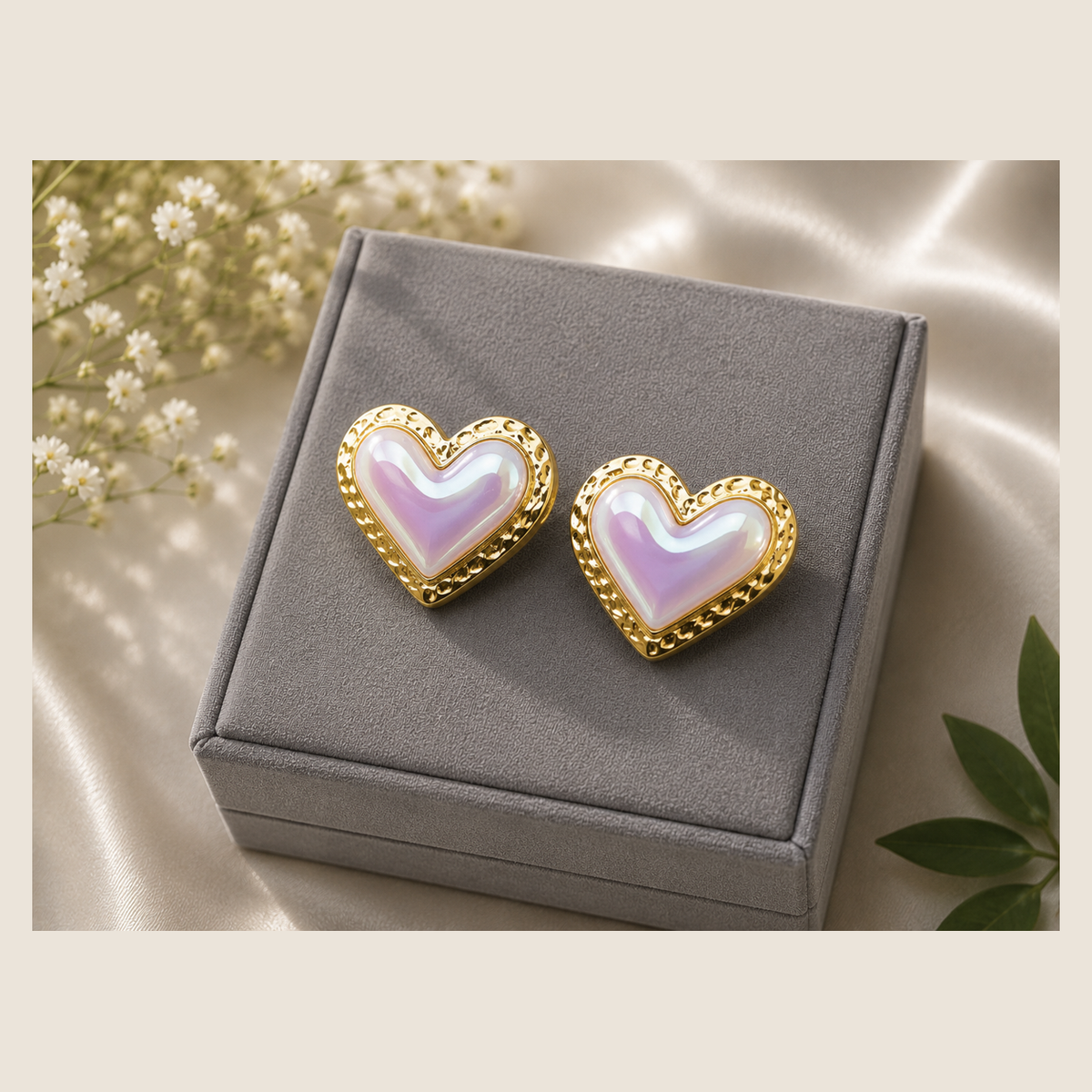 Pink Heart Earring