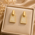 White Square Earring